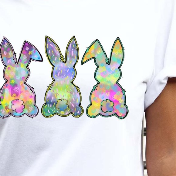 Easter Bunny TShirt Happy Easter Tees, Cute Easter T-Shirt - Picture 3 of 5